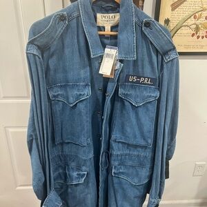 Womens Polo Ralph Lauren Denim & Supply Military Field Jacket L NWT Rare Denim